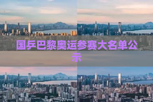 国乒巴黎奥运参赛大名单公示